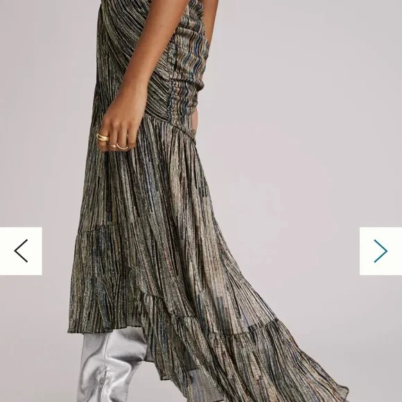 Anthropologie Misa Los Angeles metallic high low dress - Picture 7 of 9